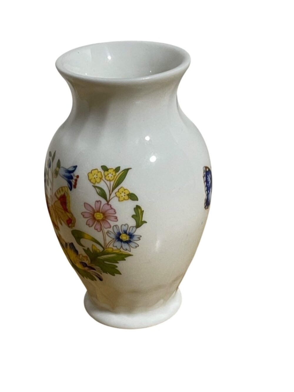 Aynsley Cottage Garden Fine Bone China Vase 3.5" Butterfly Floral England  VTG - Picture 4 of 8